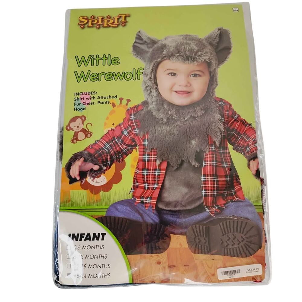 Wittle Werewolf Infant Halloween Costume Size 18-24 Months- Spirit